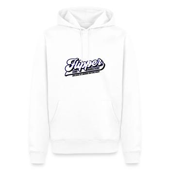 Farben änderbar | Flipper sind Rudeltiere - Männer Premium Bio Hoodie - Weiß - Vorne - Nico (187cm)