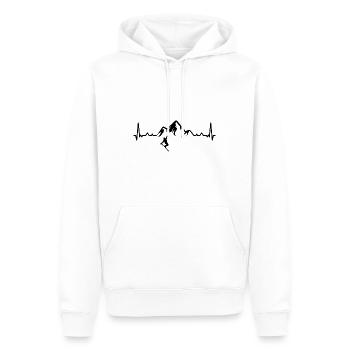 Heartbeat Mountain 1 et ski - (2) - Sweat à capuche Premium bio Homme - blanc - Devant - Nico (187cm)