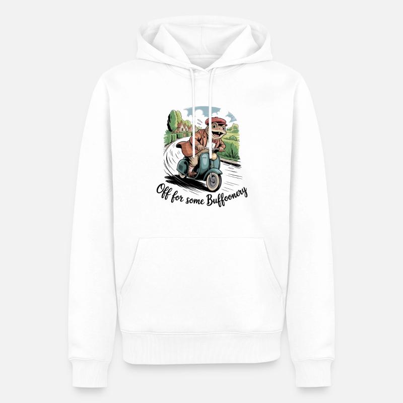 Crapaud parti pour un mème de bouffonnerie - Sweat à capuche Premium bio Homme - blanc