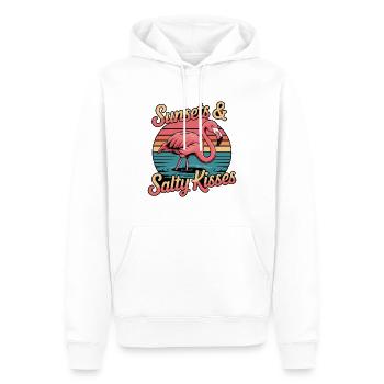 Flamingo-Sonnenuntergänge Und Salzige Küsse Sommerurlaub - Männer Premium Bio Hoodie - Weiß - Vorne - Nico (187cm)