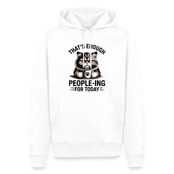 Lustige Katze, die genug Leute für heute ist - Männer Premium Bio Hoodie - Weiß - Vorne - Nico (187cm)