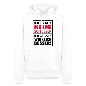 Klugscheißer Besserwisser Schlaumeier Genie genial - Männer Premium Bio Hoodie - Weiß - Vorne - Nico (187cm)