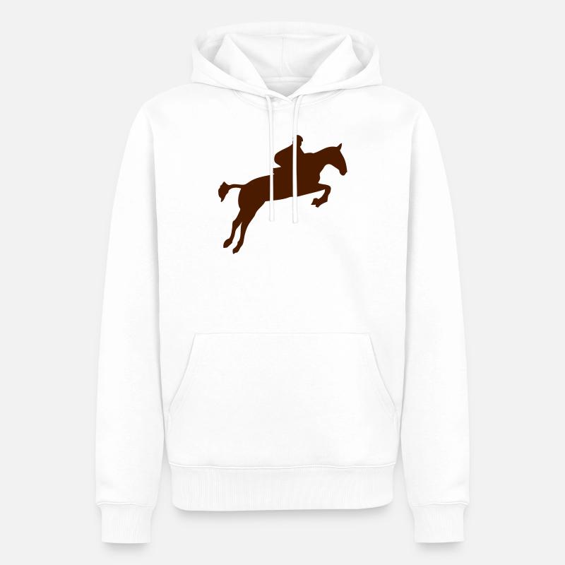 Springreiten Hindernis monte1 - Männer Premium Bio Hoodie - Weiß