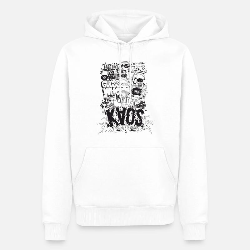 ChaosArtz - Sweat à capuche Premium bio Homme - blanc