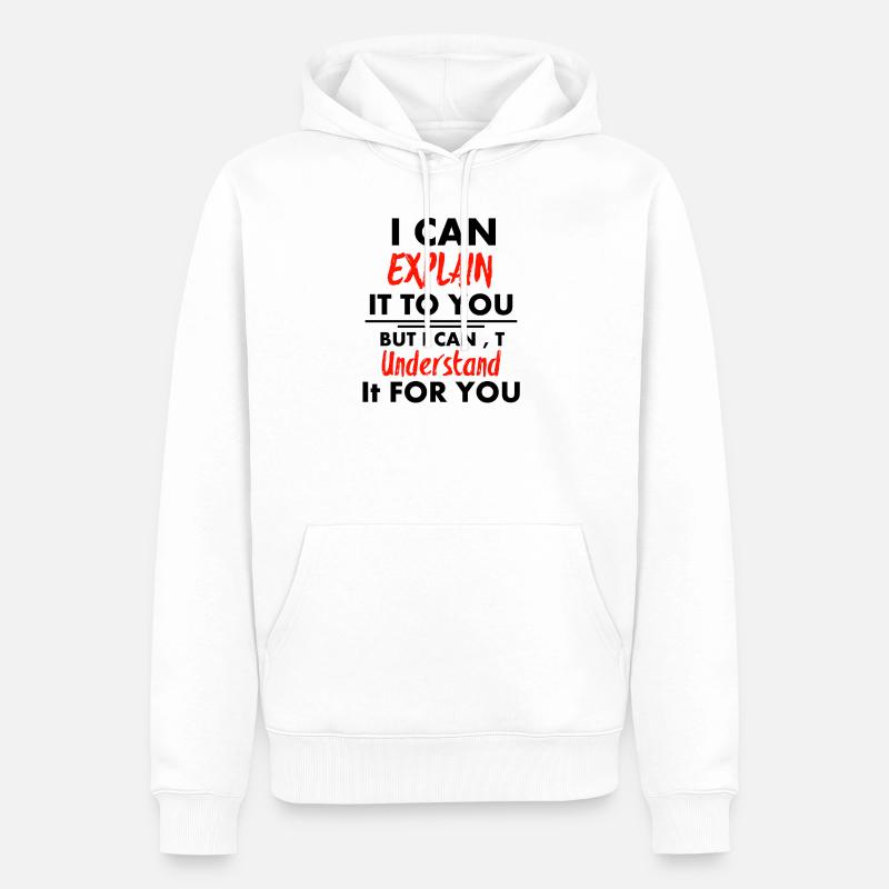 Dire un devis - Sweat à capuche Premium bio Homme - blanc