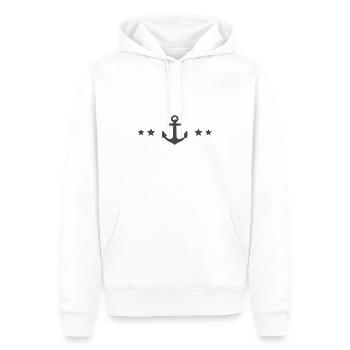 Anker - Männer Premium Bio Hoodie - Weiß - Vorne - Nico (187cm)