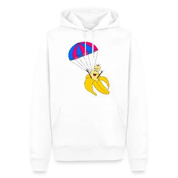 Parachute banana parachute jump gift idea - Men’s Premium Organic Hoodie - white - Front - Nico (187cm)