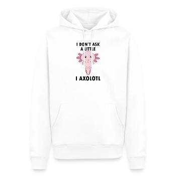Axolotl Lustiger Spruch Kinder Geschenk - Männer Premium Bio Hoodie - Weiß - Vorne - Nico (187cm)