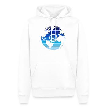 Peace - Sweat à capuche Premium bio Homme - blanc - Devant - Nico (187cm)