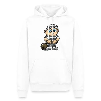 Gefängnis Häftling Gefangener Sträfling Geschenk - Männer Premium Bio Hoodie - Weiß - Vorne - Nico (187cm)