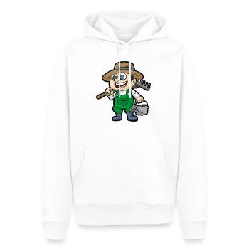 Jardinier Flortist Jardin Arrosoir Canette Rake Cadeau - Sweat à capuche Premium bio Homme - blanc - Devant - Nico (187cm)