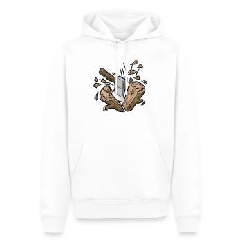 Bûcheron hache et bois forestier forestier forêt - Sweat à capuche Premium bio Homme - blanc - Devant - Nico (187cm)