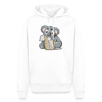 Crayon de koala auteur lettre d’amour - Sweat à capuche Premium bio Homme - blanc - Devant - Nico (187cm)