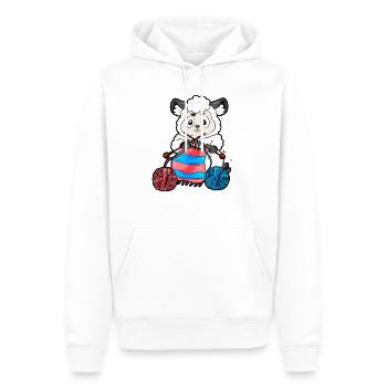 Crochets Couture Tricot Mouton tricoter Cadeau - Sweat à capuche Premium bio Homme - blanc - Devant - Nico (187cm)
