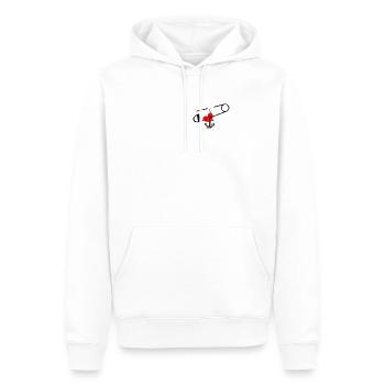 Safety pin family anchor icon gift - Men’s Premium Organic Hoodie - white - Front - Nico (187cm)