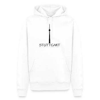 Stuttgart - Männer Premium Bio Hoodie - Weiß - Vorne - Nico (187cm)