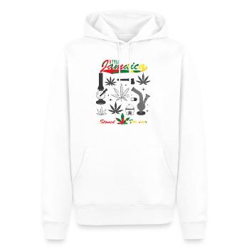 Style Jamaica - Männer Premium Bio Hoodie - Weiß - Vorne - Nico (187cm)