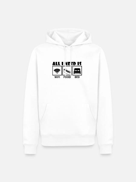 Wifi Food Bed - Männer Premium Bio Hoodie - Weiß