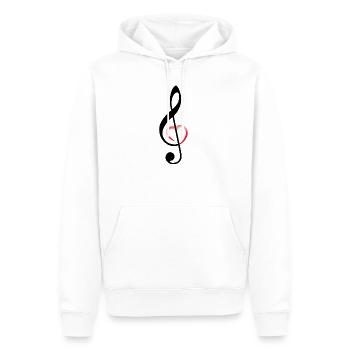 Music musical note clef musician heart - Men’s Premium Organic Hoodie - white - Front - Nico (187cm)