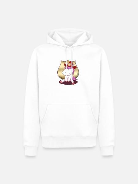 Feuerwehr Einhorn Firefighter Unicorn - Männer Premium Bio Hoodie - Weiß