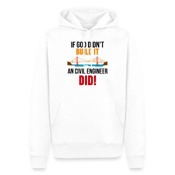 Construction engineer shirt bridge building profession gift - Men’s Premium Organic Hoodie - white - Front - Nico (187cm)