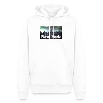 New York City - Männer Premium Bio Hoodie - Weiß - Vorne - Nico (187cm)