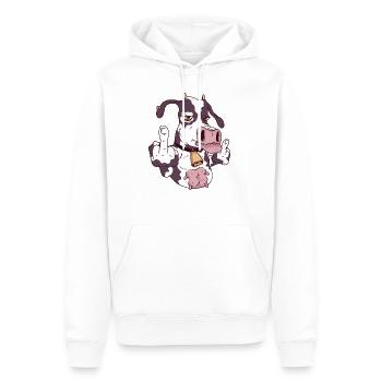 Bestes Kuh Design online - Männer Premium Bio Hoodie - Weiß - Vorne - Nico (187cm)