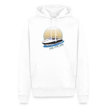 Motorboot - Männer Premium Bio Hoodie - Weiß - Vorne - Nico (187cm)