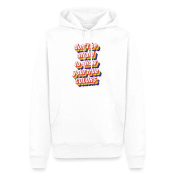 Gay Lesbienne LGBT Homosexualité Couleurs - Sweat à capuche Premium bio Homme - blanc - Devant - Nico (187cm)