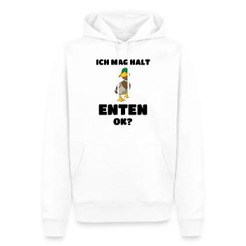 Ich mag Halt Enten ok? Ente Lustiges Geschenk - Männer Premium Bio Hoodie - Weiß - Vorne - Nico (187cm)