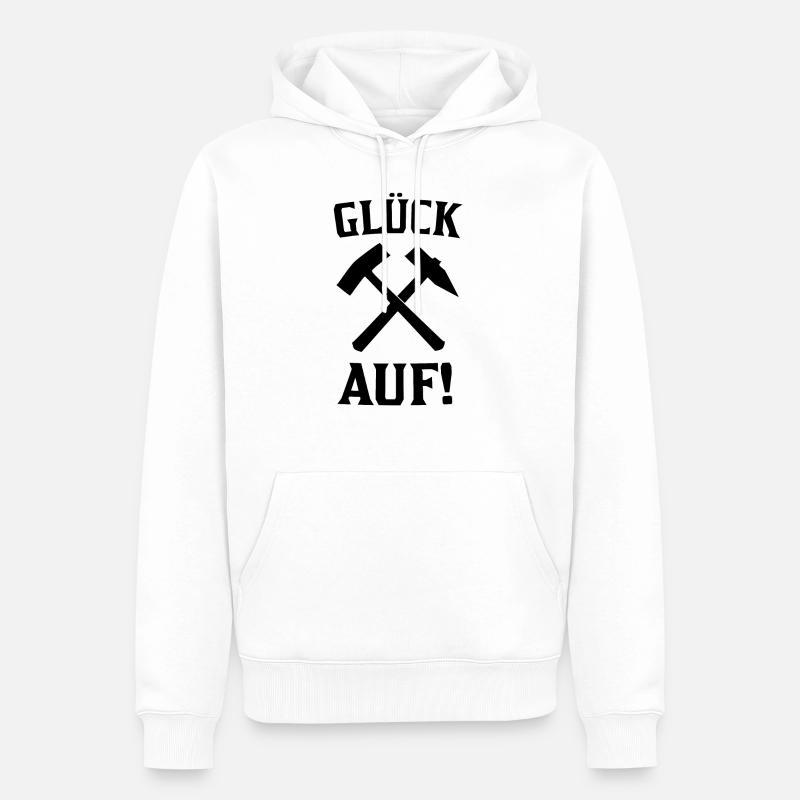 Glück Auf Bergbau Geschenkidee - Männer Premium Bio Hoodie - Weiß