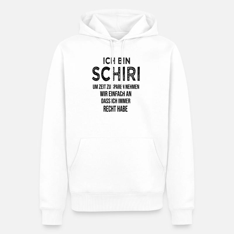 Ich bin Schiri Spruch Geschenkidee - Männer Premium Bio Hoodie - Weiß