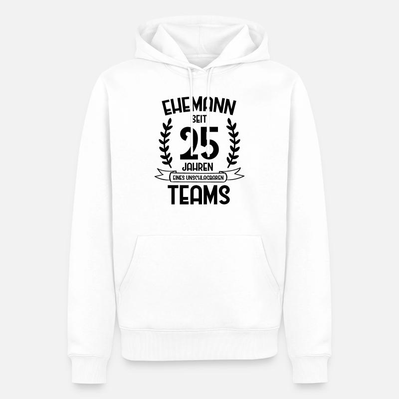 Silberne Hochzeit Silberhochzeit Ehe Geschenk - Männer Premium Bio Hoodie - Weiß