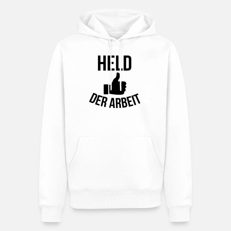 Held der Arbeit - Männer Premium Bio Hoodie - Weiß