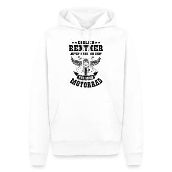 Motorrad Opa Rente Ruhestand Rentner Geschenk - Männer Premium Bio Hoodie - Weiß - Vorne - Nico (187cm)