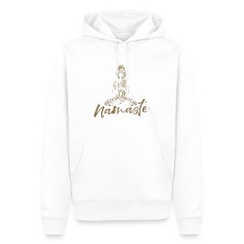 Namaste Yoga Zen Bouddhisme Méditation Spirituelle - Sweat à capuche Premium bio Homme - blanc - Devant - Nico (187cm)
