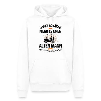 Gabelstapler Lagerist Staplerfahrer Mann Geschenk - Männer Premium Bio Hoodie - Weiß - Vorne - Nico (187cm)