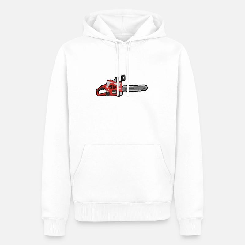 Cadeau de Stihl pour tronçonneuse pêche à la tronçonneuse - Sweat à capuche Premium bio Homme - blanc