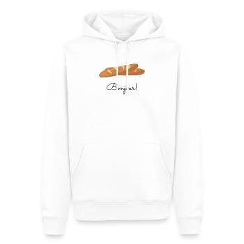 Bonjour Baguette French - Men’s Premium Organic Hoodie - white - Front - Nico (187cm)