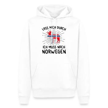 Norwegen Angeln Angel Tour 2020 Elch Geschenk - Männer Premium Bio Hoodie - Weiß - Vorne - Nico (187cm)