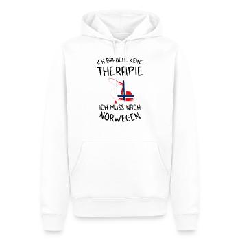 Norvège pêche cadeau de morue drapeau norvégien - Sweat à capuche Premium bio Homme - blanc - Devant - Nico (187cm)