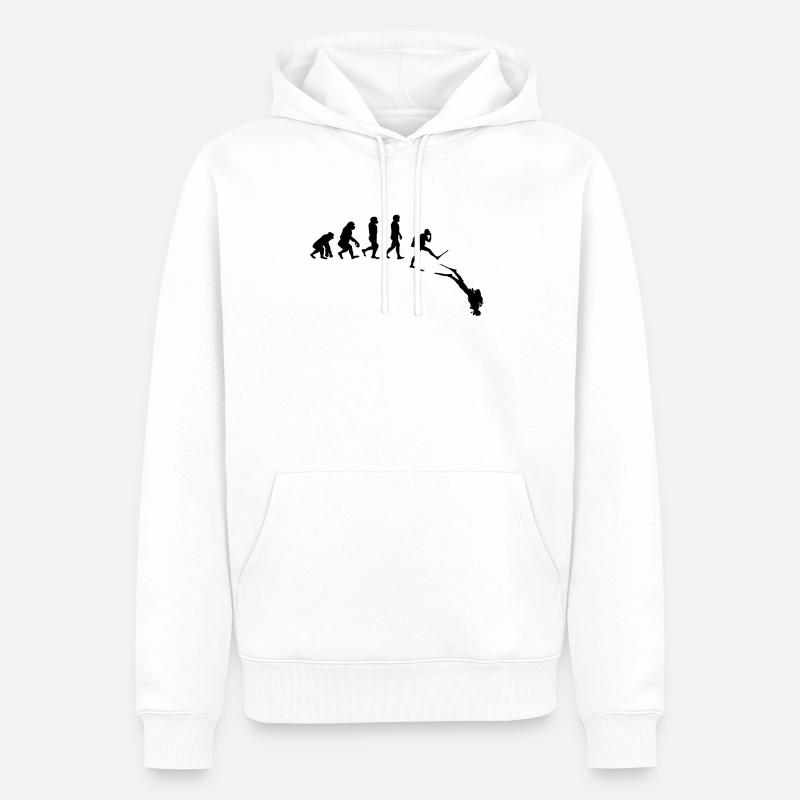 Idée cadeau plongée plongée évolution - Sweat à capuche Premium bio Homme - blanc