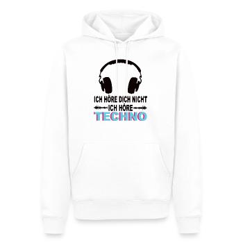 Techno - Männer Premium Bio Hoodie - Weiß - Vorne - Nico (187cm)