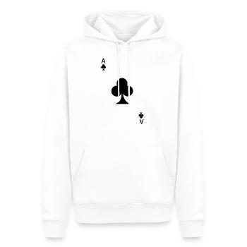 Kreuz Ass Spielkarte Karneval Kostüm Poker Casino - Männer Premium Bio Hoodie - Weiß - Vorne - Nico (187cm)