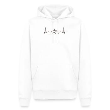 café de battement de coeur café de battement de coeur - Sweat à capuche Premium bio Homme - blanc - Devant - Nico (187cm)