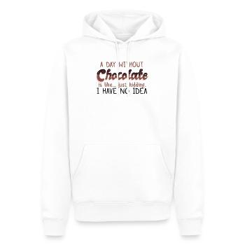 a day without chocolate - Männer Premium Bio Hoodie - Weiß - Vorne - Nico (187cm)