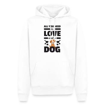 All you need is a Dog - für Hundelieberhaber - Männer Premium Bio Hoodie - Weiß - Vorne - Nico (187cm)