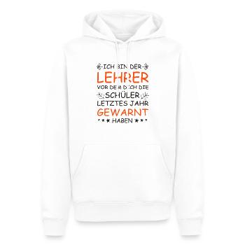 Lehrer Spruch - Männer Premium Bio Hoodie - Weiß - Vorne - Nico (187cm)