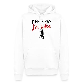 Je peux pas j'ai salsa humour - Sweat à capuche Premium bio Homme - blanc - Devant - Nico (187cm)