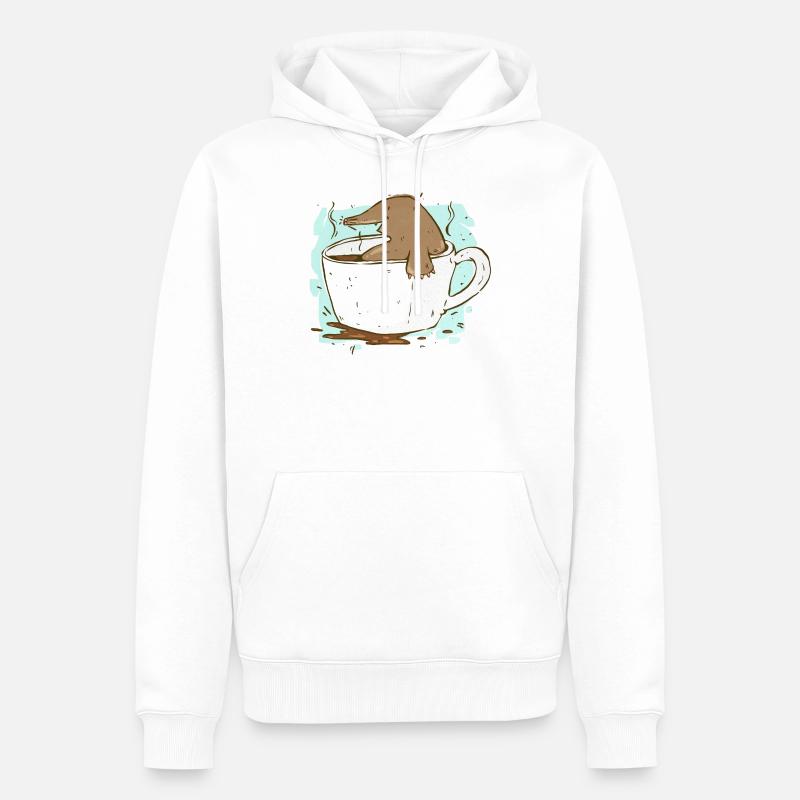 Coffee mole - Sweat à capuche Premium bio Homme - blanc